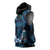 Blue Hafa Adai Guam Sleeveless Hoodie Chamorro Latte Stone Hand With Plumeria - Polynesian Pride
