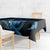 Blue Hafa Adai Guam Tablecloth Chamorro Latte Stone Hand With Plumeria