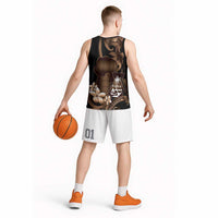 Brown Hafa Adai Guam Basketball Jersey Chamorro Latte Stone Hand With Plumeria - Polynesian Pride