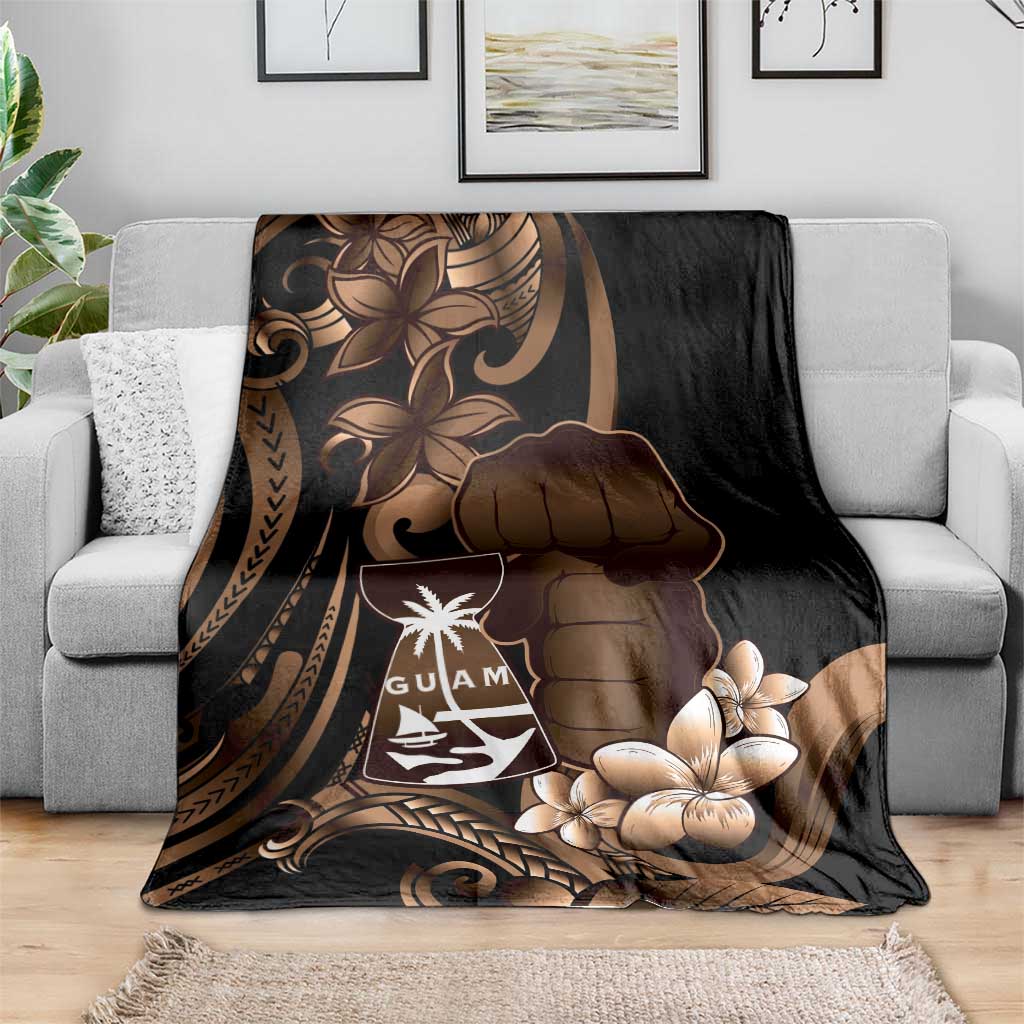 Brown Hafa Adai Guam Blanket Chamorro Latte Stone Hand With Plumeria