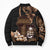 Brown Hafa Adai Guam Bomber Puffer Jacket Chamorro Latte Stone Hand With Plumeria - Polynesian Pride