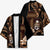 Brown Hafa Adai Guam Kimono Chamorro Latte Stone Hand With Plumeria - Polynesian Pride