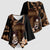 Brown Hafa Adai Guam Kimono Sleeve Blouse Chamorro Latte Stone Hand With Plumeria - Polynesian Pride