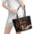 Brown Hafa Adai Guam Leather Tote Bag Chamorro Latte Stone Hand With Plumeria