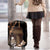 Brown Hafa Adai Guam Luggage Cover Chamorro Latte Stone Hand With Plumeria