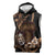Brown Hafa Adai Guam Sleeveless Hoodie Chamorro Latte Stone Hand With Plumeria - Polynesian Pride