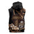 Brown Hafa Adai Guam Sleeveless Hoodie Chamorro Latte Stone Hand With Plumeria - Polynesian Pride