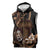 Brown Hafa Adai Guam Sleeveless Zip Hoodie Chamorro Latte Stone Hand With Plumeria - Polynesian Pride