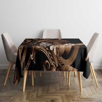 Brown Hafa Adai Guam Tablecloth Chamorro Latte Stone Hand With Plumeria