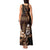 Brown Hafa Adai Guam Tank Maxi Dress Chamorro Latte Stone Hand With Plumeria