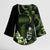 Green Hafa Adai Guam Kimono Sleeve Blouse Chamorro Latte Stone Hand With Plumeria - Polynesian Pride