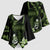 Green Hafa Adai Guam Kimono Sleeve Blouse Chamorro Latte Stone Hand With Plumeria - Polynesian Pride
