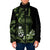 Green Hafa Adai Guam Padded Jacket Chamorro Latte Stone Hand With Plumeria - Polynesian Pride