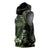 Green Hafa Adai Guam Sleeveless Hoodie Chamorro Latte Stone Hand With Plumeria - Polynesian Pride