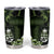 Green Hafa Adai Guam Tumbler Cup Chamorro Latte Stone Hand With Plumeria