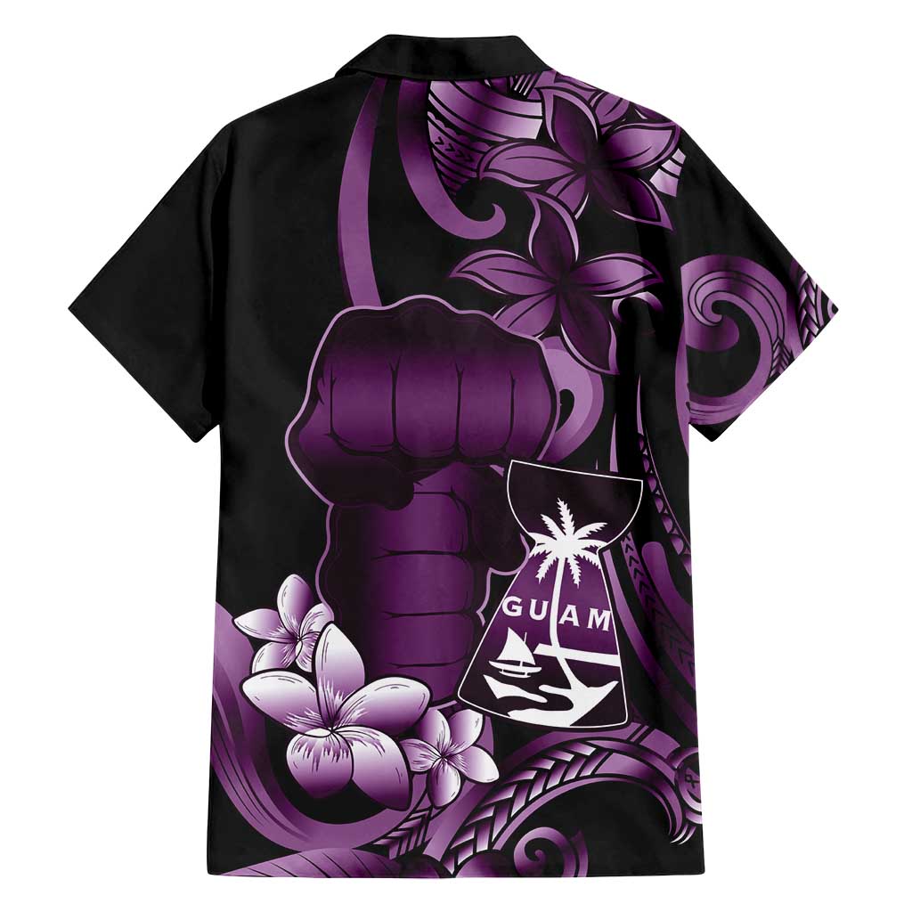 Purple Hafa Adai Guam Family Matching Tank Maxi Dress and Hawaiian Shirt Chamorro Latte Stone Hand With Plumeria LT14 - Polynesian Pride