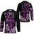 Purple Hafa Adai Guam Hockey Jersey Chamorro Latte Stone Hand With Plumeria - Polynesian Pride