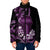 Purple Hafa Adai Guam Padded Jacket Chamorro Latte Stone Hand With Plumeria - Polynesian Pride