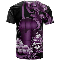 Purple Hafa Adai Guam T Shirt Chamorro Latte Stone Hand With Plumeria