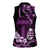 Purple Hafa Adai Guam Women Sleeveless Polo Shirt Chamorro Latte Stone Hand With Plumeria