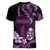 Purple Hafa Adai Guam Women V-Neck T-Shirt Chamorro Latte Stone Hand With Plumeria