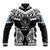 Palau Constitution Day Baseball Jacket Belau Seal With Polynesian Pattern - Black