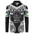 Palau Constitution Day Button Sweatshirt Belau Seal With Polynesian Pattern - Black