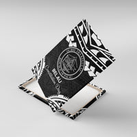 Palau Constitution Day Canvas Wall Art Belau Seal With Polynesian Pattern - Black