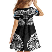 Palau Constitution Day Family Matching Tank Maxi Dress and Hawaiian Shirt Belau Seal With Polynesian Pattern - Black