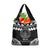 Palau Constitution Day Grocery Bag Belau Seal With Polynesian Pattern - Black