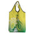 Cook Islands Independence Day Grocery Bag Kuki Airani Tiare Maori Polynesian Pattern - Green