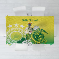 Cook Islands Independence Day Tablecloth Kuki Airani Tiare Maori Polynesian Pattern - Green