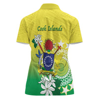 Cook Islands Independence Day Women Polo Shirt Kuki Airani Tiare Maori Polynesian Pattern - Green