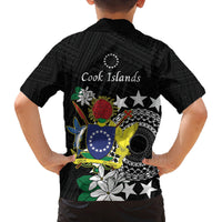 Cook Islands Independence Day Family Matching Off Shoulder Maxi Dress and Hawaiian Shirt Kuki Airani Tiare Maori Polynesian Pattern - Black LT14 - Polynesian Pride