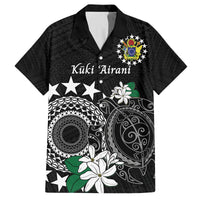 Cook Islands Independence Day Family Matching Puletasi and Hawaiian Shirt Kuki Airani Tiare Maori Polynesian Pattern - Black