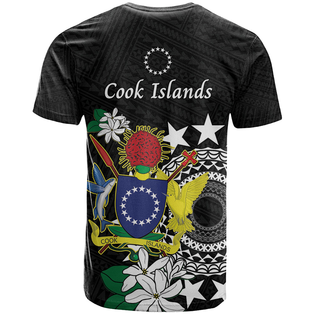 Cook Islands Independence Day T Shirt Kuki Airani Tiare Maori Polynesian Pattern - Black