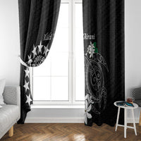 Cook Islands Independence Day Window Curtain Kuki Airani Tiare Maori Polynesian Pattern - Black