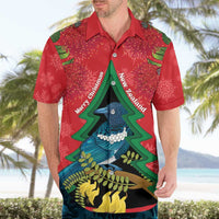 New Zealand Christmas In July Hawaiian Shirt Kowhai Tui Bird With Pohutukawa - Red LT14 - Polynesian Pride