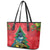New Zealand Christmas In July Leather Tote Bag Kowhai Tui Bird With Pohutukawa - Red