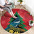 New Zealand Christmas In July Round Carpet Kowhai Tui Bird With Pohutukawa - Red