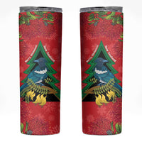 New Zealand Christmas In July Skinny Tumbler Kowhai Tui Bird With Pohutukawa - Red LT14 Red - Polynesian Pride