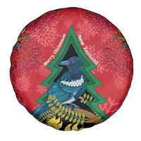New Zealand Christmas In July Spare Tire Cover Kowhai Tui Bird With Pohutukawa - Red LT14 - Polynesian Pride