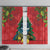 New Zealand Christmas In July Window Curtain Kowhai Tui Bird With Pohutukawa - Red