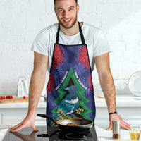New Zealand Christmas In July Apron Kowhai Tui Bird With Pohutukawa - Blue - Polynesian Pride