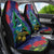 New Zealand Christmas In July Car Seat Cover Kowhai Tui Bird With Pohutukawa - Blue