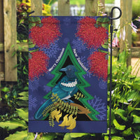 New Zealand Christmas In July Garden Flag Kowhai Tui Bird With Pohutukawa - Blue LT14 Garden Flag Blue - Polynesian Pride