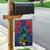 New Zealand Christmas In July Garden Flag Kowhai Tui Bird With Pohutukawa - Blue