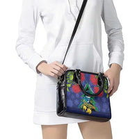 New Zealand Christmas In July Shoulder Handbag Kowhai Tui Bird With Pohutukawa - Blue