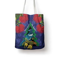 New Zealand Christmas In July Tote Bag Kowhai Tui Bird With Pohutukawa - Blue LT14 - Polynesian Pride