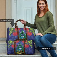 New Zealand Christmas In July Travel Bag Kowhai Tui Bird With Pohutukawa - Blue LT14 - Polynesian Pride